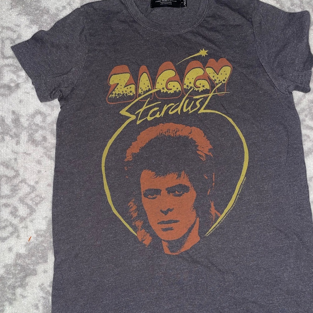Junk Food Clothing Ziggy Stardust Tee - Gray and Orange - Picture 3 of 4